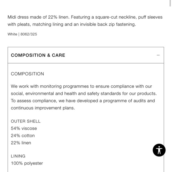 NWT ZARA PUFF SLEEVES MIDI DRESS SIZE L - Picture 9 of 17